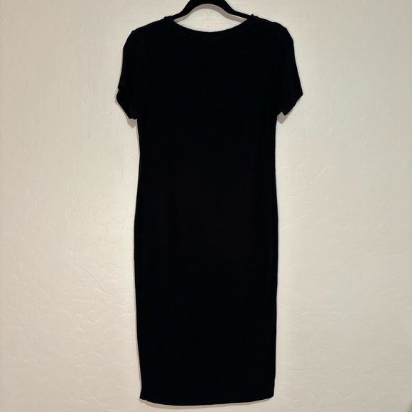 Motherhood Maternity Black Ribbed Knit Short Sleeve T-Shirt Dress Size M - Picture 9 of 11